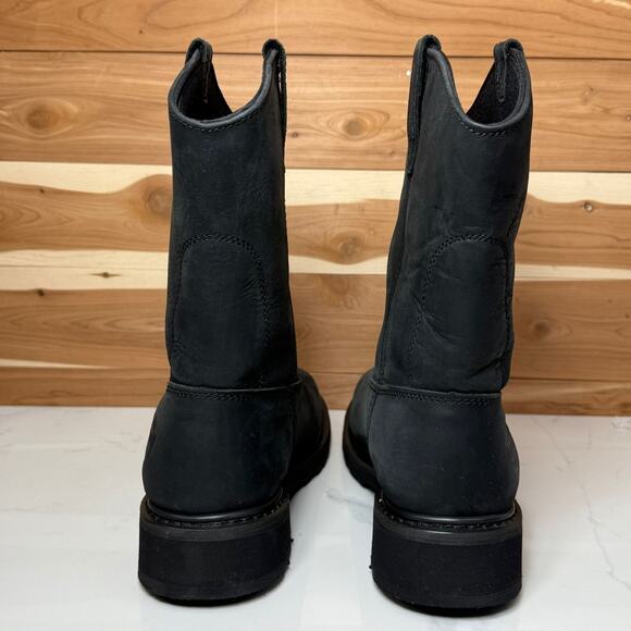 Harley Davidson Men's Altman D93563 Black Leather Waterproof Biker Boots Sz 8.5M - Picture 7 of 15